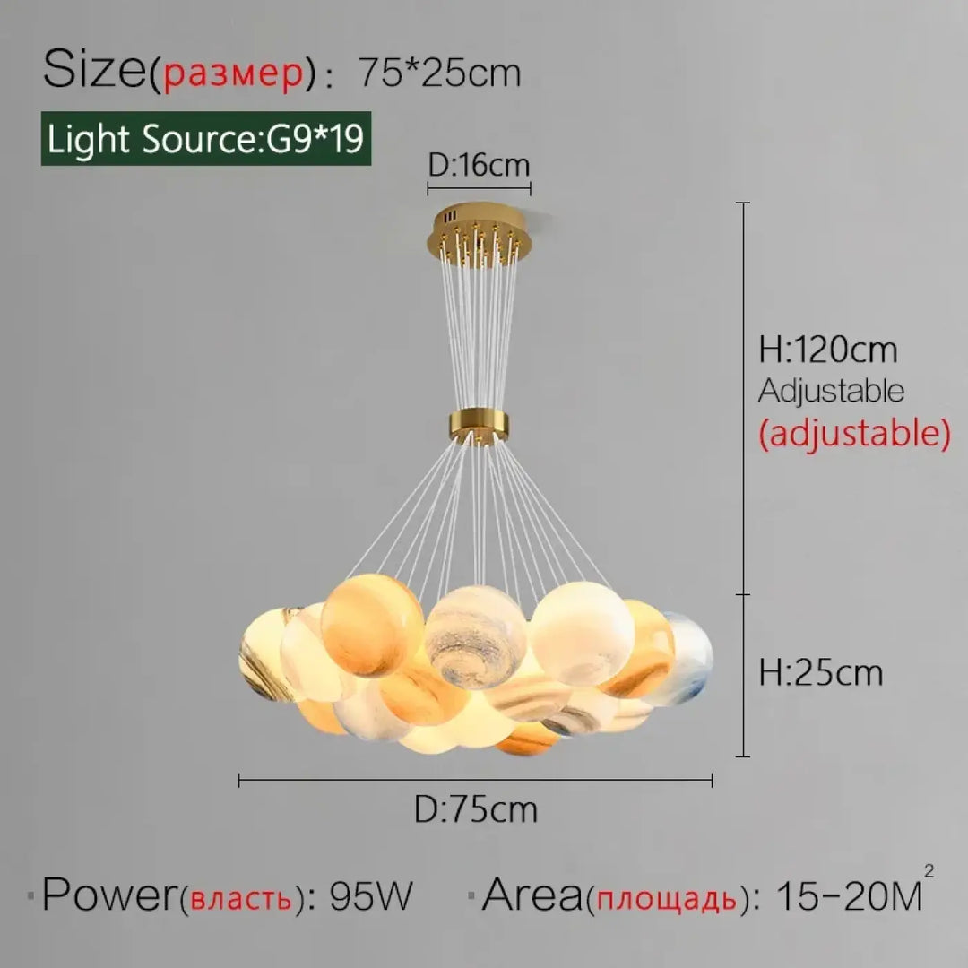 Nordic Round Glass Lamp Ball Postmodern Restaurant Bedroom Living Room Chandeliers Home Decoration Lusters Luminaires