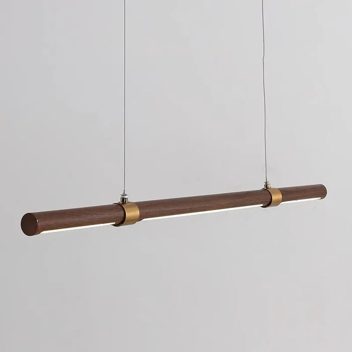 Suspension luminaire led linéaire en bois naturel scandinave