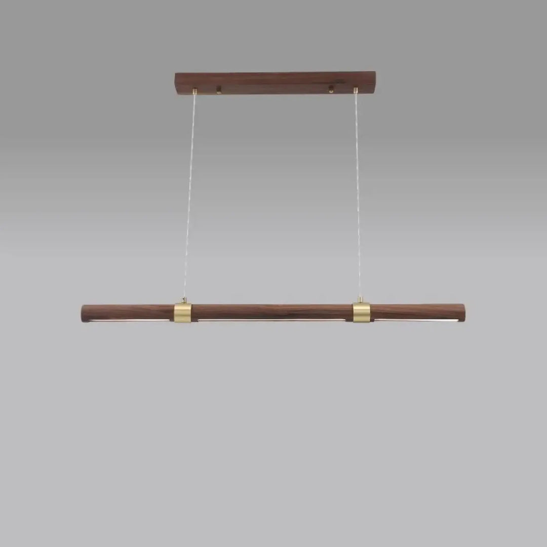 Suspension luminaire led linéaire en bois naturel scandinave