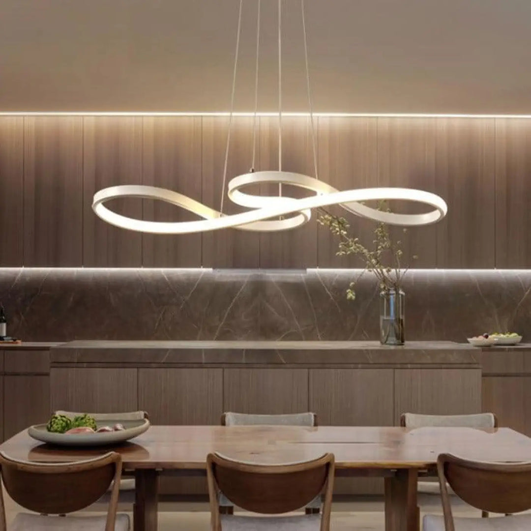 Suspension Luminaire LED En Acrylique Doré Élégant
