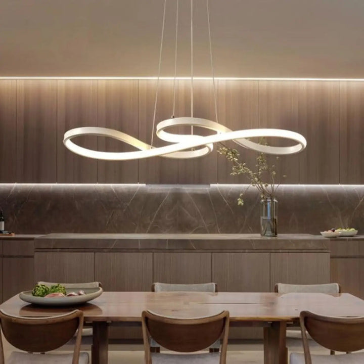 Suspension Luminaire LED En Acrylique Doré Élégant