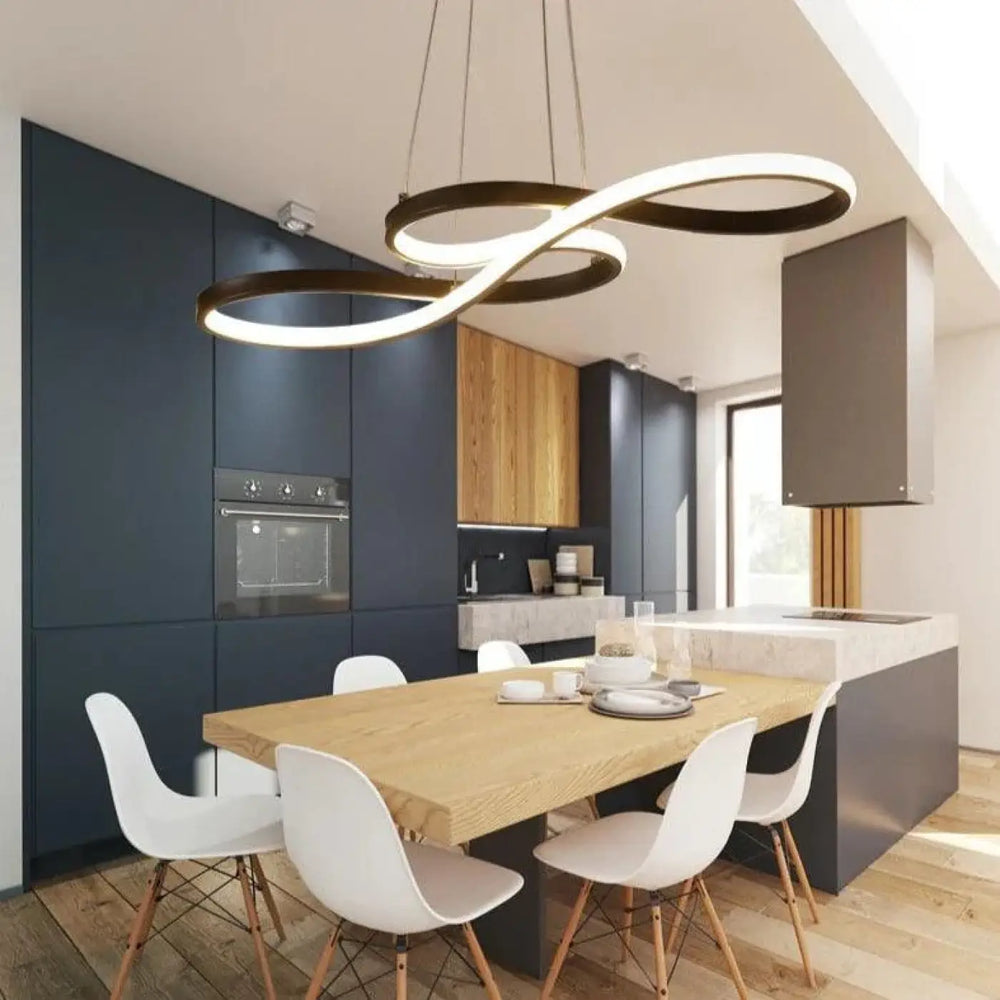 Suspension Luminaire LED En Acrylique Doré Élégant