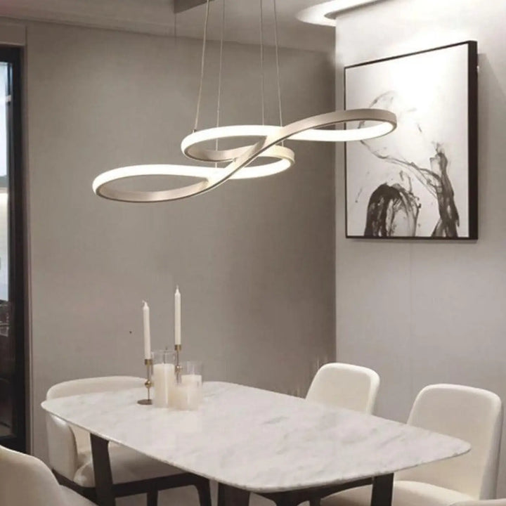 Suspension Luminaire LED En Acrylique Doré Élégant
