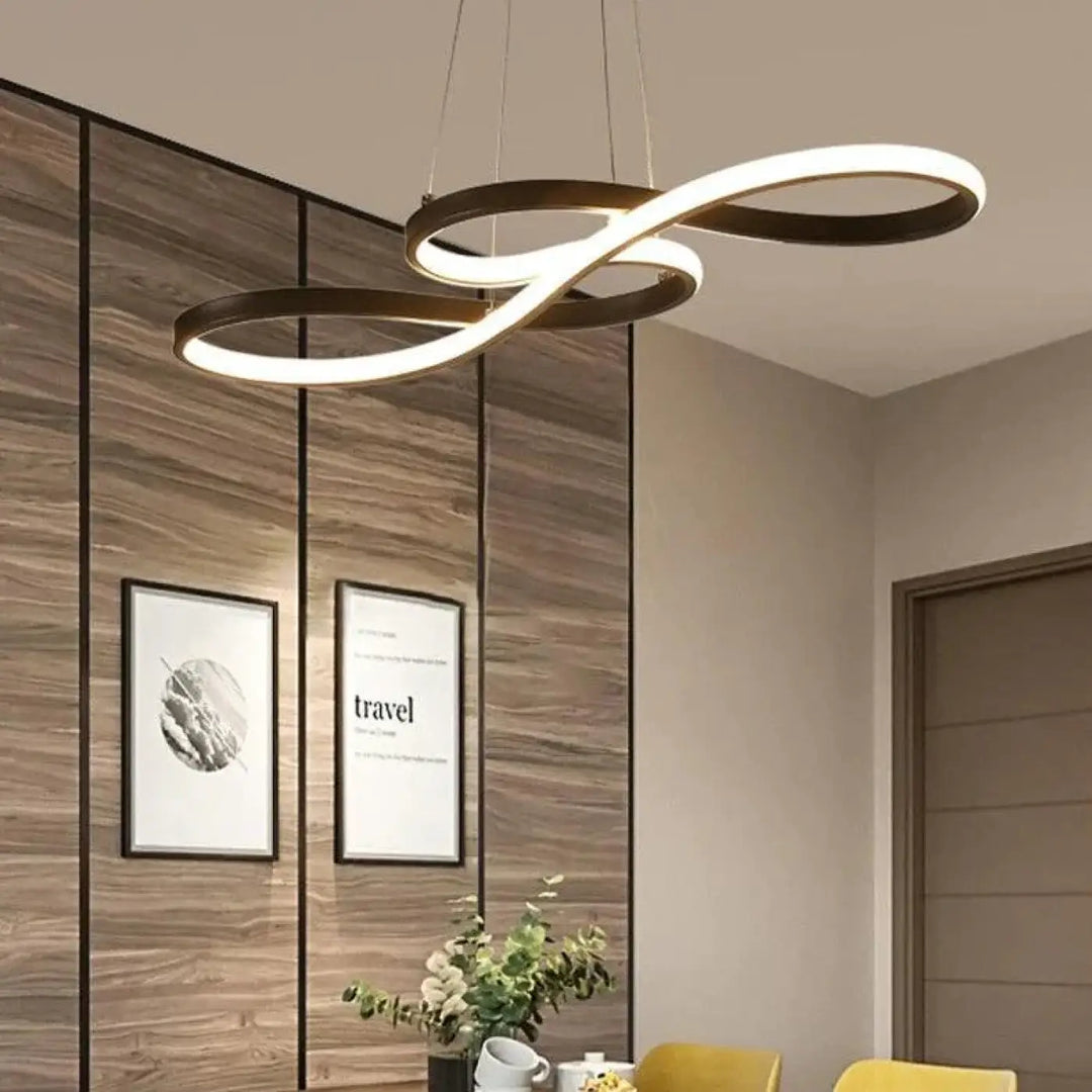 Suspension Luminaire LED En Acrylique Doré Élégant
