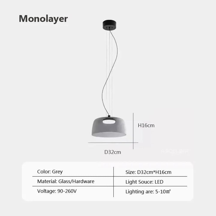 Suspension luminaire led orange éclatante design élégant