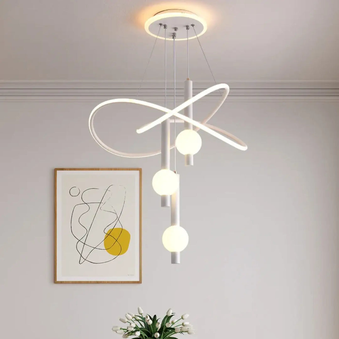 Suspension luminaire LED pour salle à manger doré, noir ou blanc

