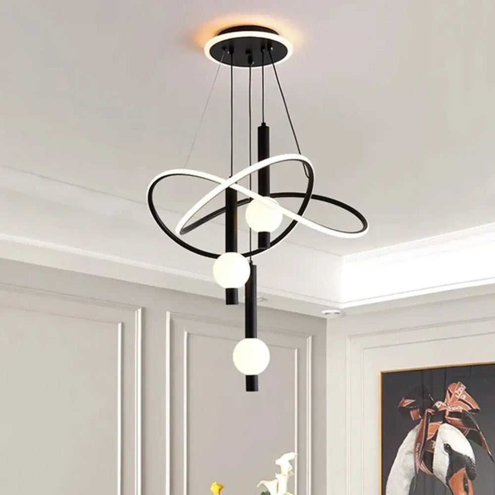 Suspension luminaire LED pour salle à manger doré, noir ou blanc


