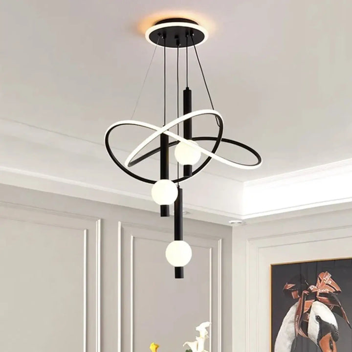 Suspension luminaire LED pour salle à manger doré, noir ou blanc

