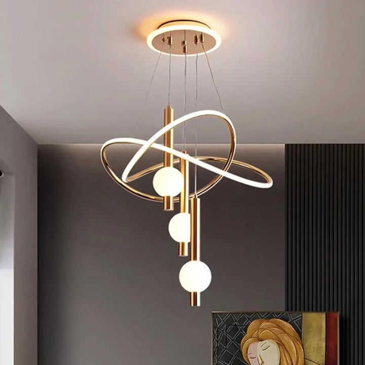 Suspension luminaire LED pour salle à manger doré, noir ou blanc

