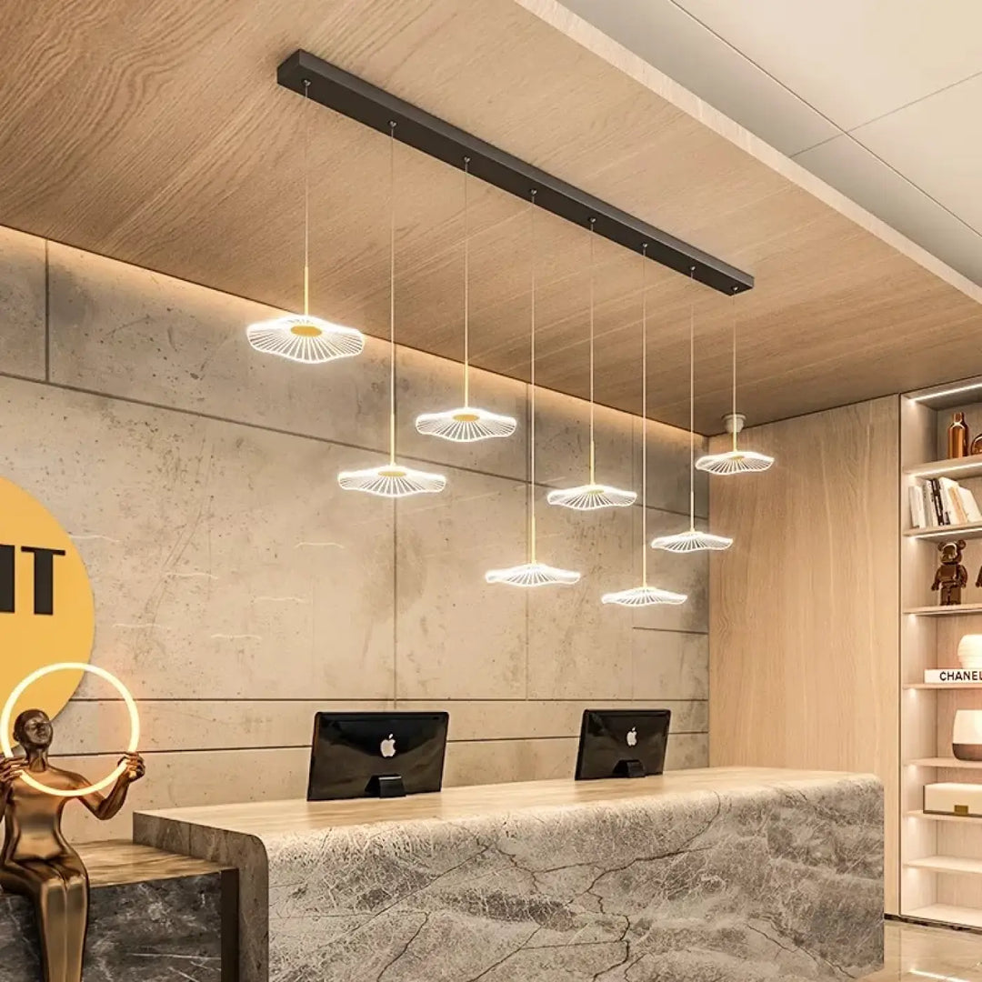 Suspension Luminaire LED en verre support noir