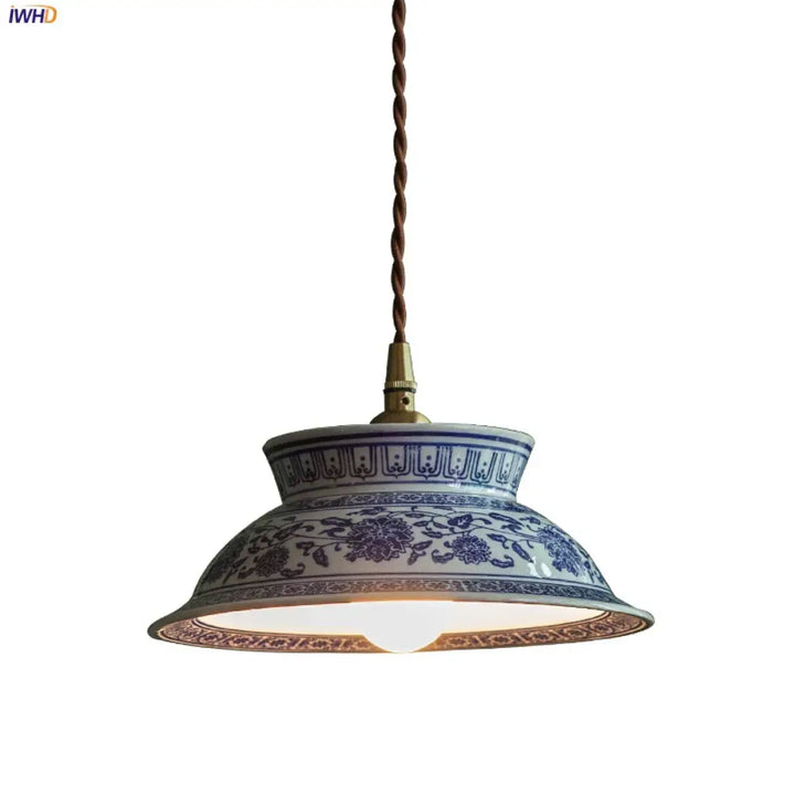 Suspension luminaire led vintage en céramique élégant