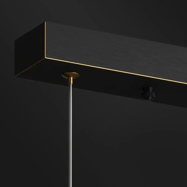Suspension luminaire linéaire en verre moderne noir élégant
