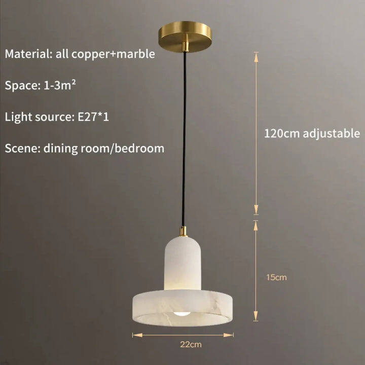 Suspension en marbre et doré design moderne blanc luxe