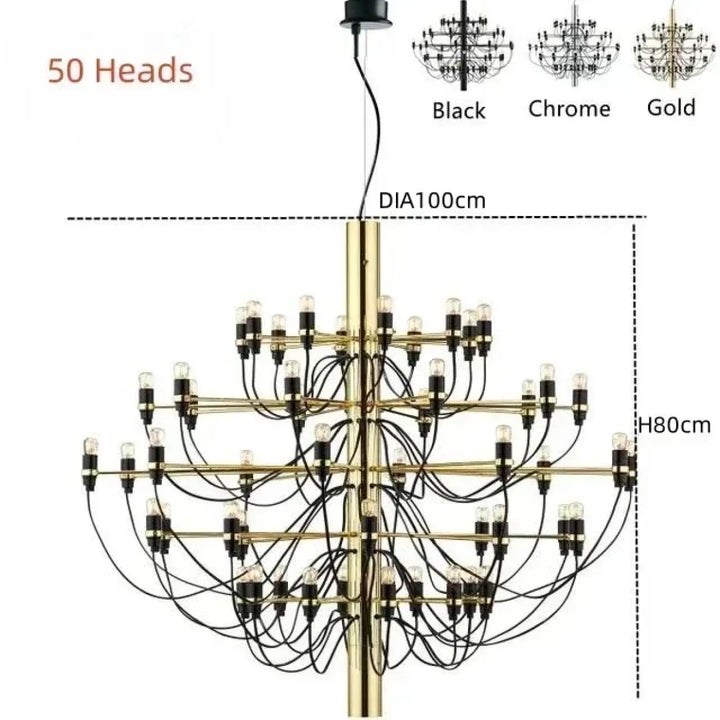 Suspension en métal à multiples ampoules design élégant