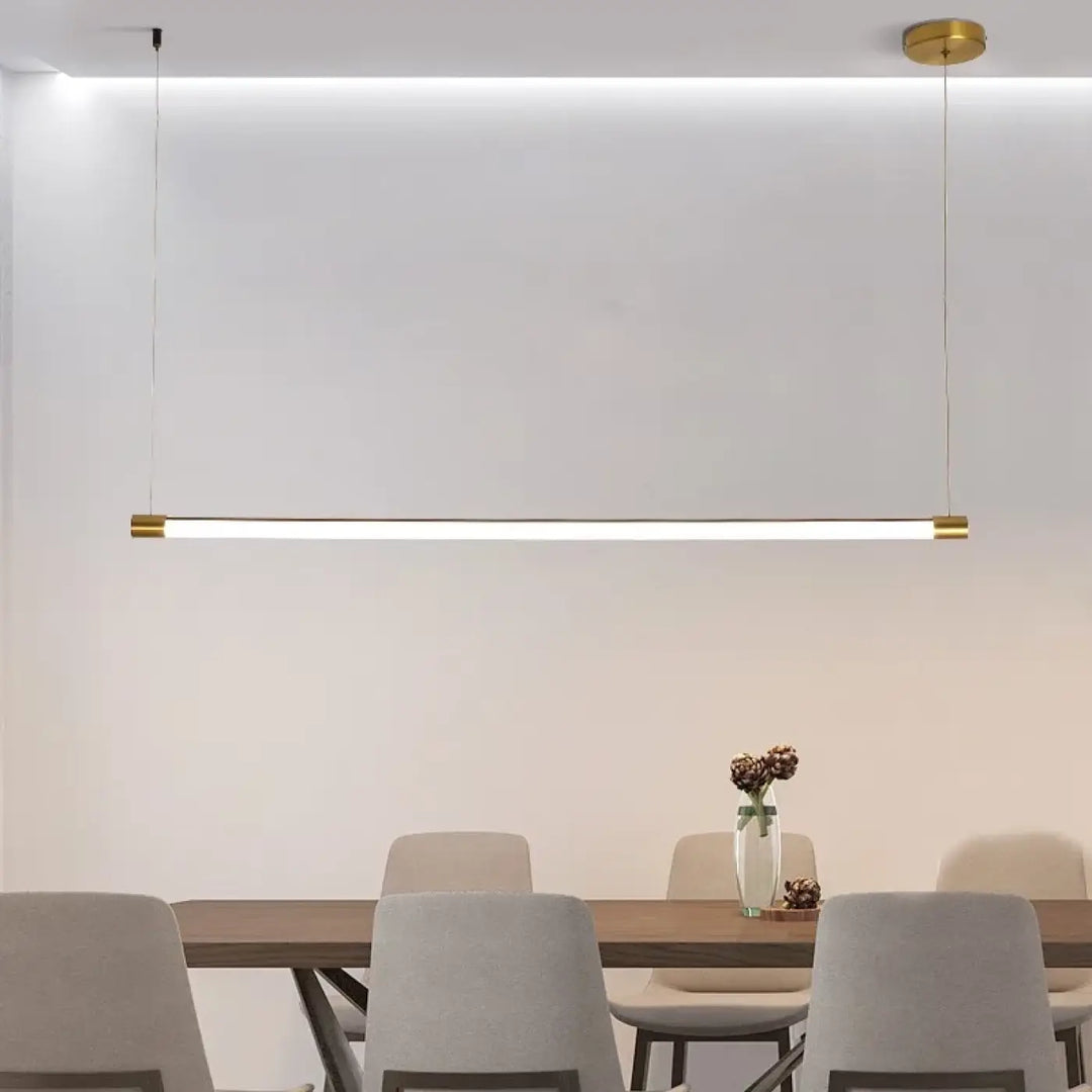Suspension luminaire design minimaiste blanche avec motif doré