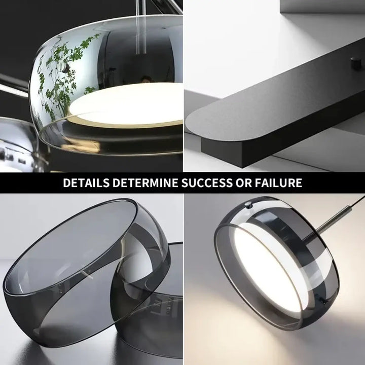 Modern suspension luminaire simpa en verre noir avec design minimaliste et intérieur givré élégant