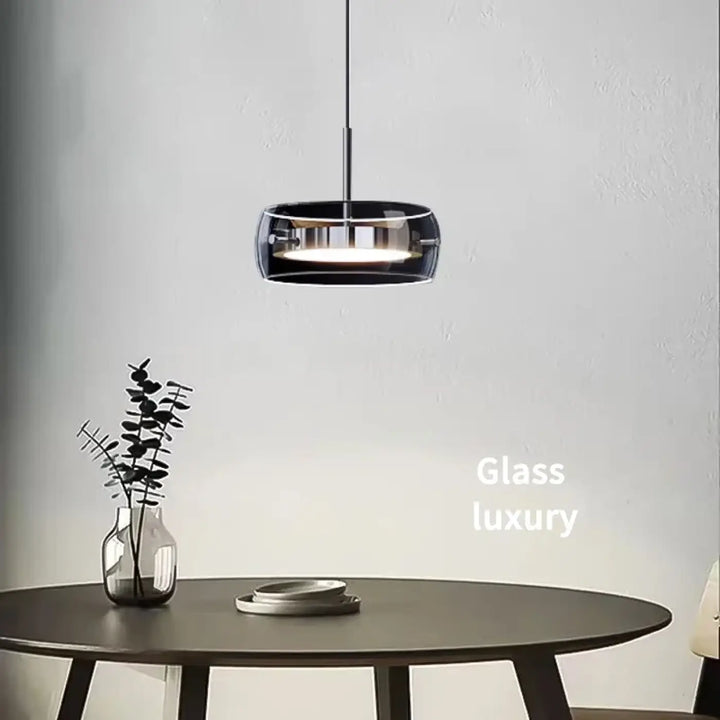 Suspension luminaire simpa en verre noir avec design moderne et épuré pour un éclairage élégant intérieur