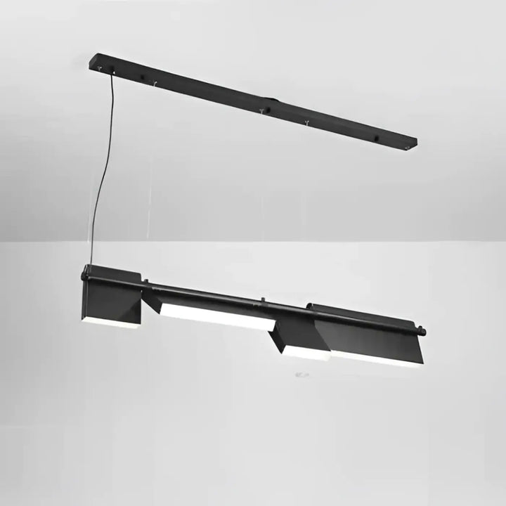 Suspension luminaire minimaliste recta avec cadre métallique noir et éclairage led intégré pour un design épuré