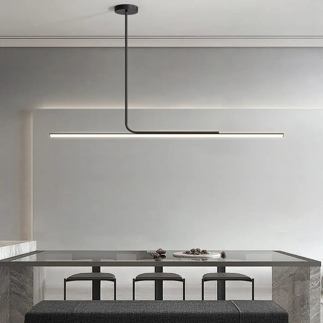 Suspension luminaire minimaliste LED noir pour salle à manger

