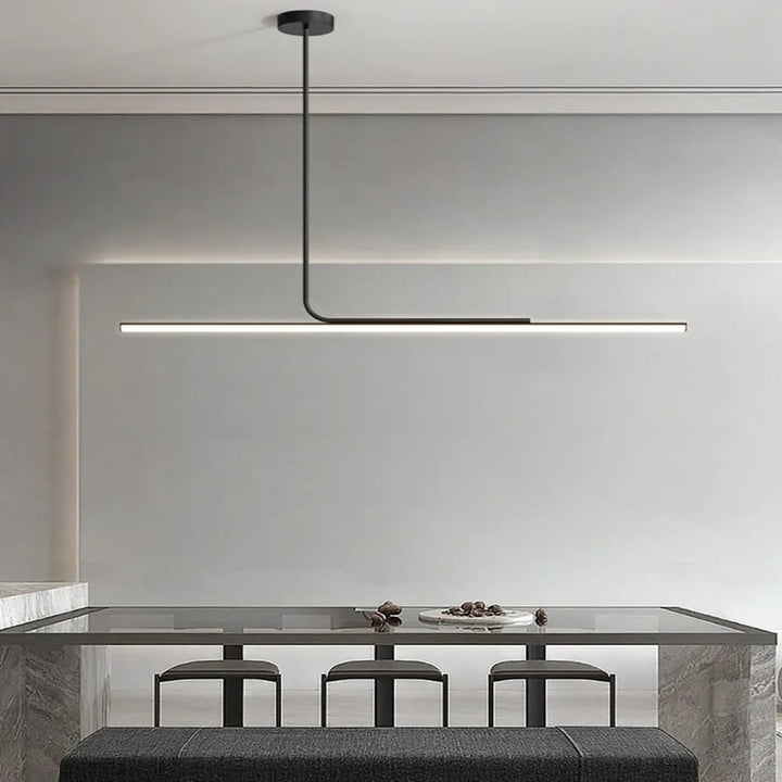 Suspension luminaire minimaliste LED noir pour salle à manger

