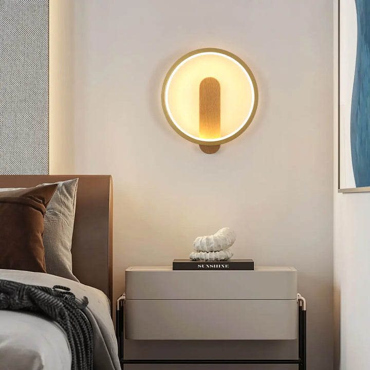 Luminaire suspendu minimaliste rond en bois au style épuré
