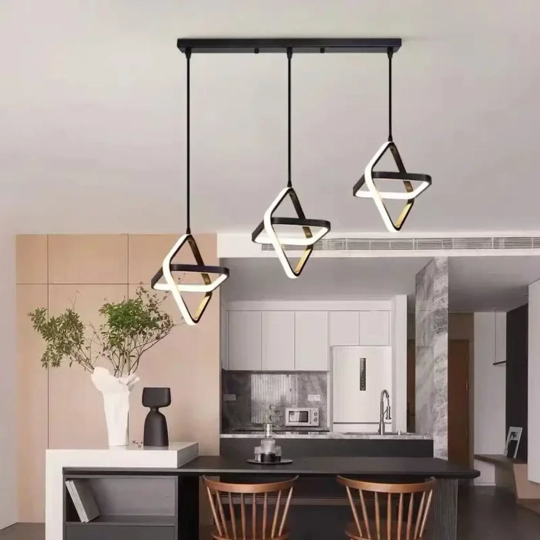 La suspension luminaire minimaliste style géométrique noir