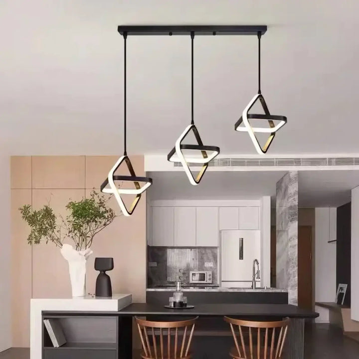 La suspension luminaire minimaliste style géométrique noir