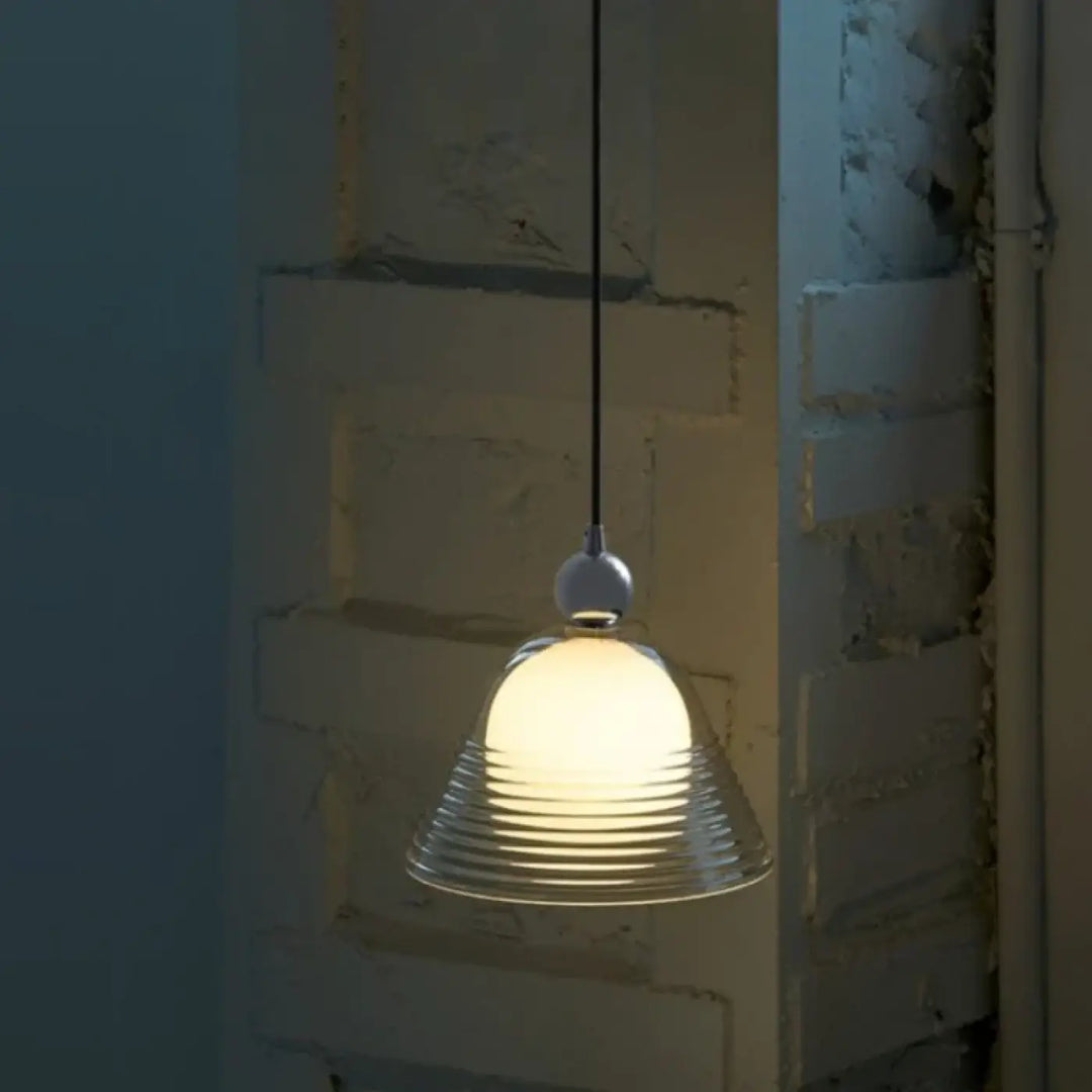Suspension luminaire minimaliste en verre transparent design épuré