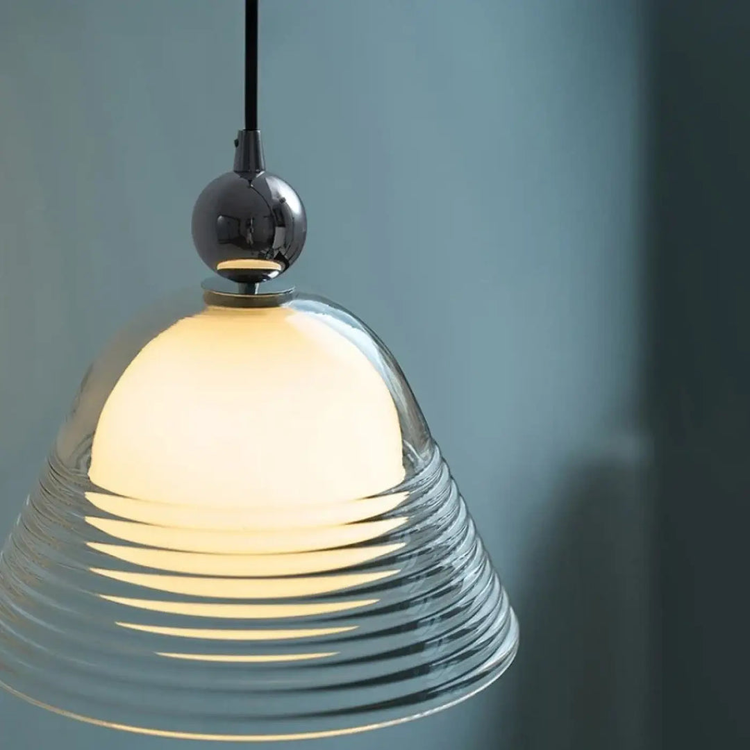 Suspension luminaire minimaliste en verre transparent design épuré