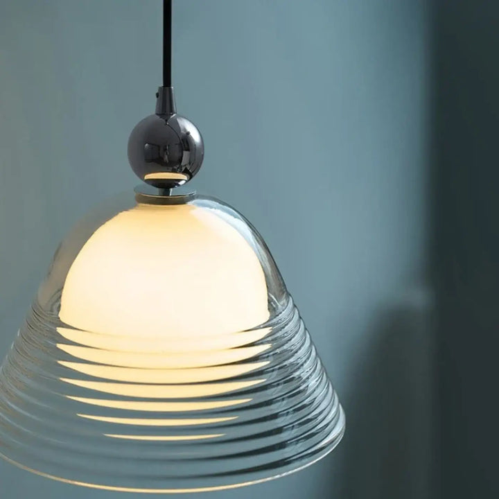 Suspension luminaire minimaliste en verre transparent design épuré