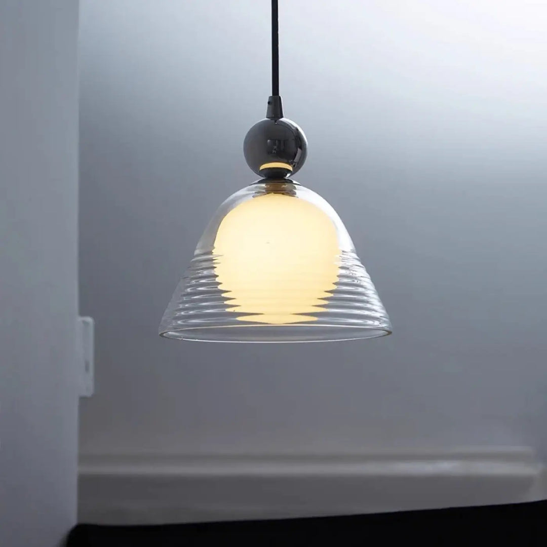 Suspension luminaire minimaliste en verre transparent design épuré