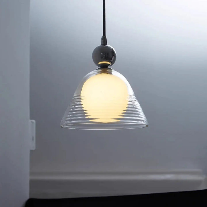 Suspension luminaire minimaliste en verre transparent design épuré