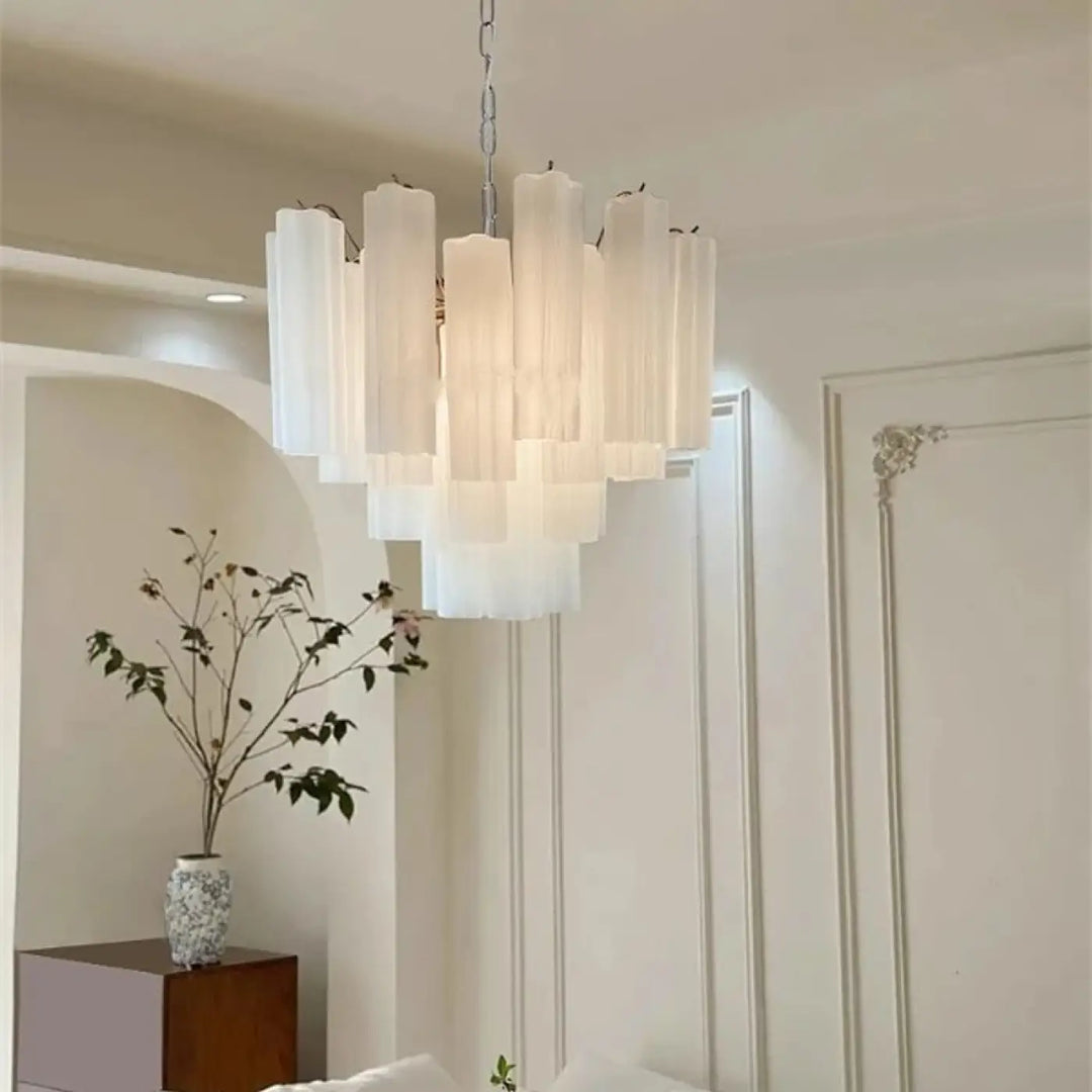 Suspension moderne avec abat‑jour en verre style classique