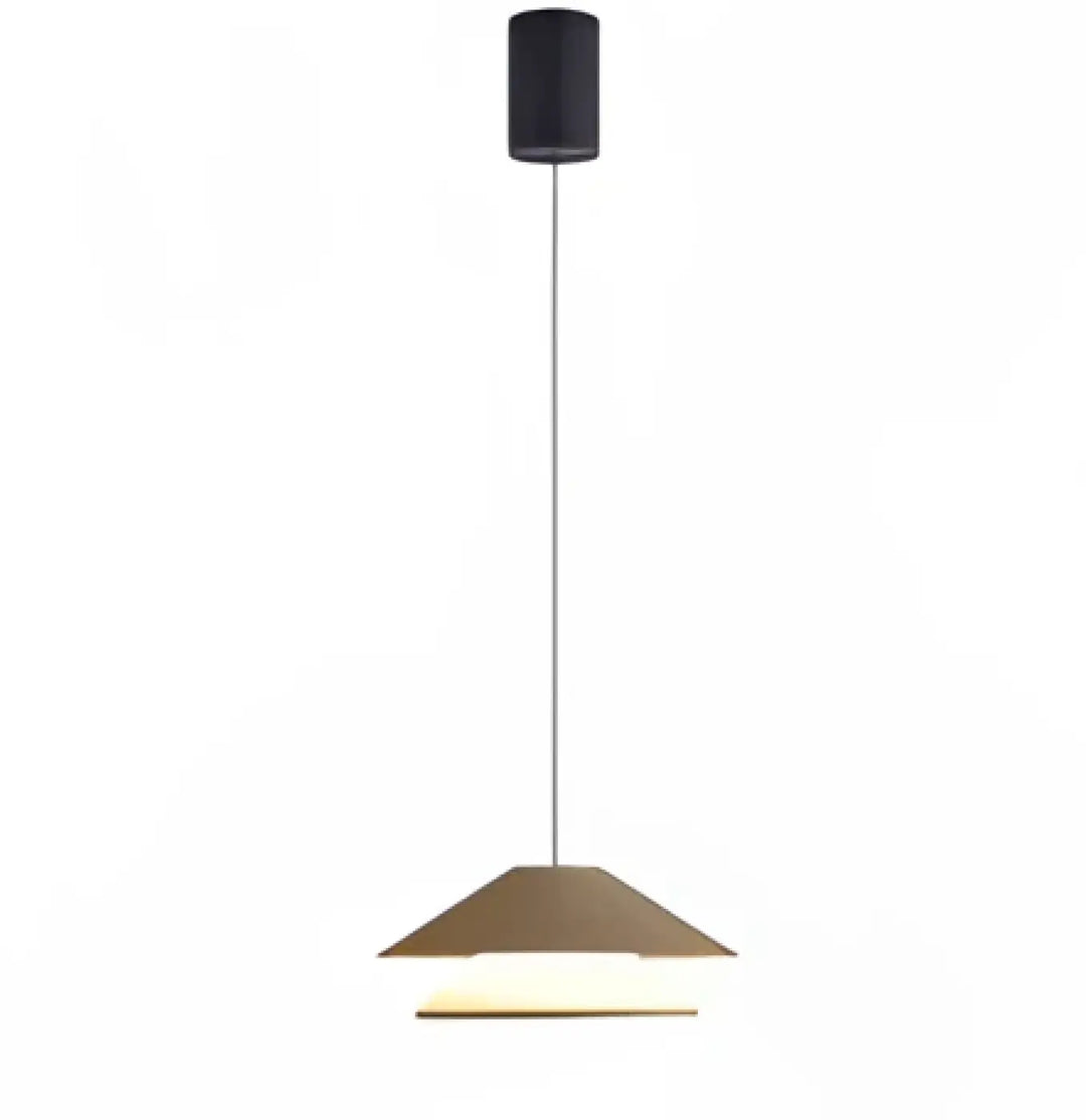 Suspension luminaire moderne avec abat-jour conique chaud et partie supérieure cylindrique noire mate LUMEN