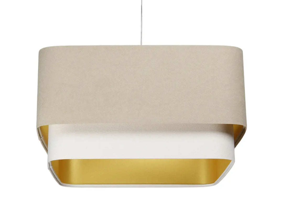 Pendant lamp Kwadro Duo Velour – Beige/White