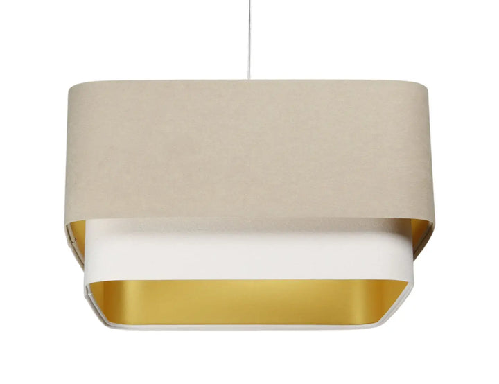 Pendant lamp Kwadro Duo Velour – Beige/White