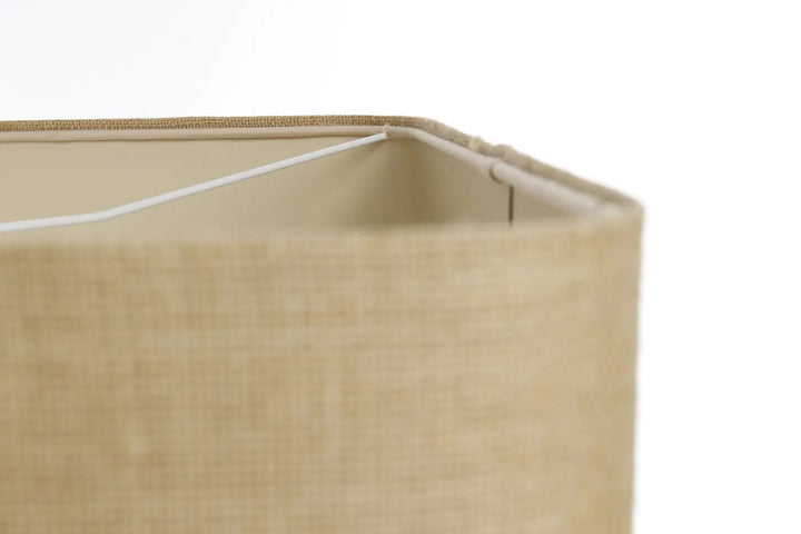 Suspension luminaire moderne kwadro duo beige en lin avec texture tissée subtile et coutures renforcées