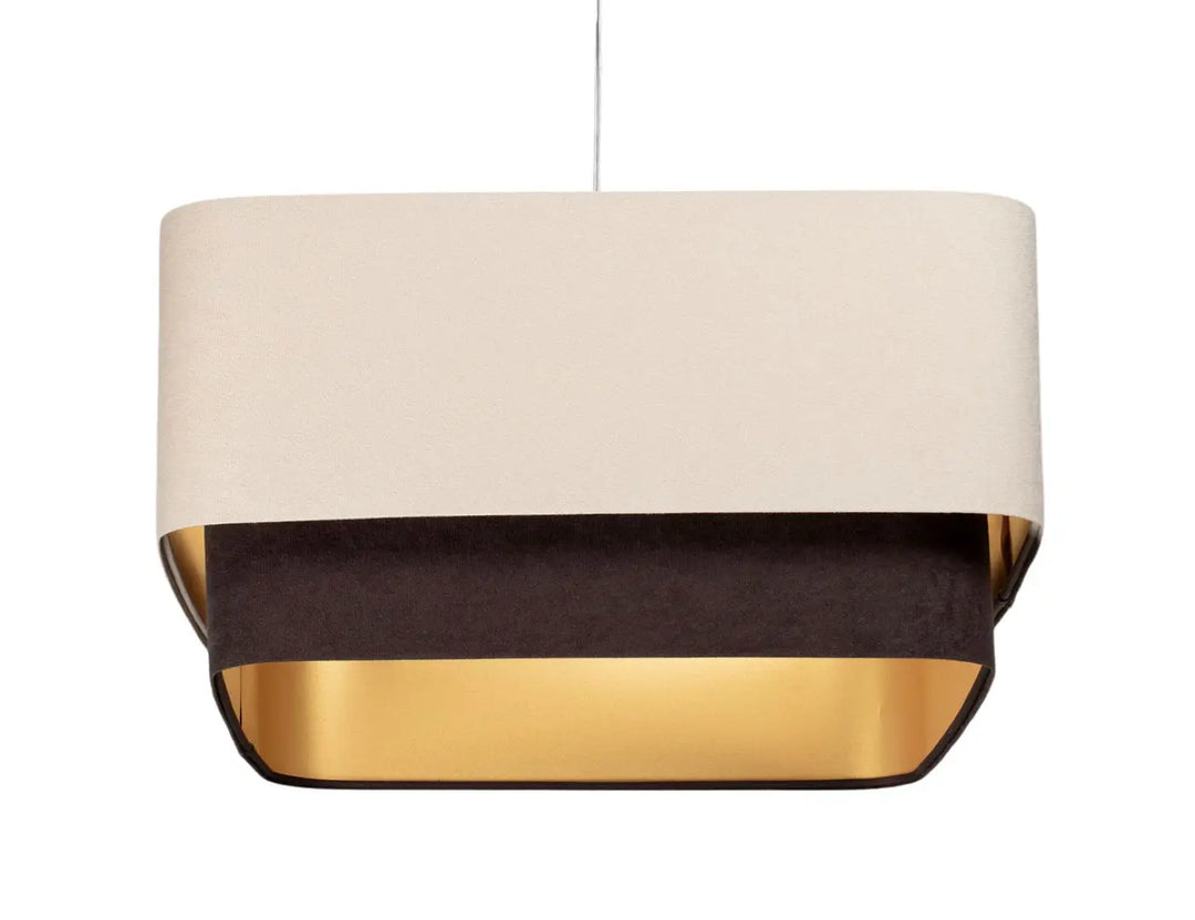Pendant lamp Kwadro Duo Velour – Beige/Brown