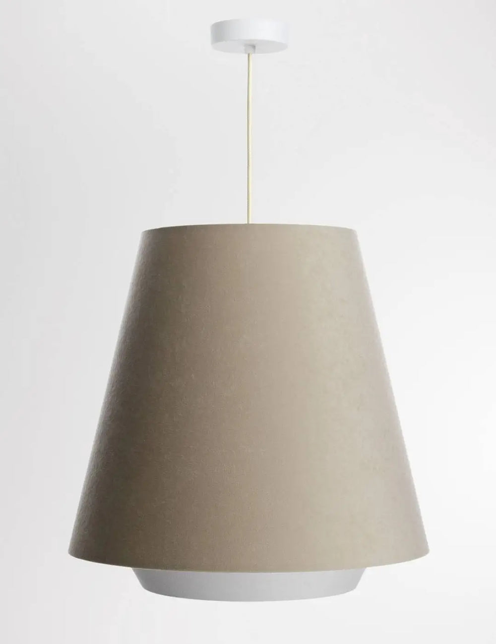 Beige suspension luminaire avec lampe conique et support plafond blanc luminaire moderne beige doblo