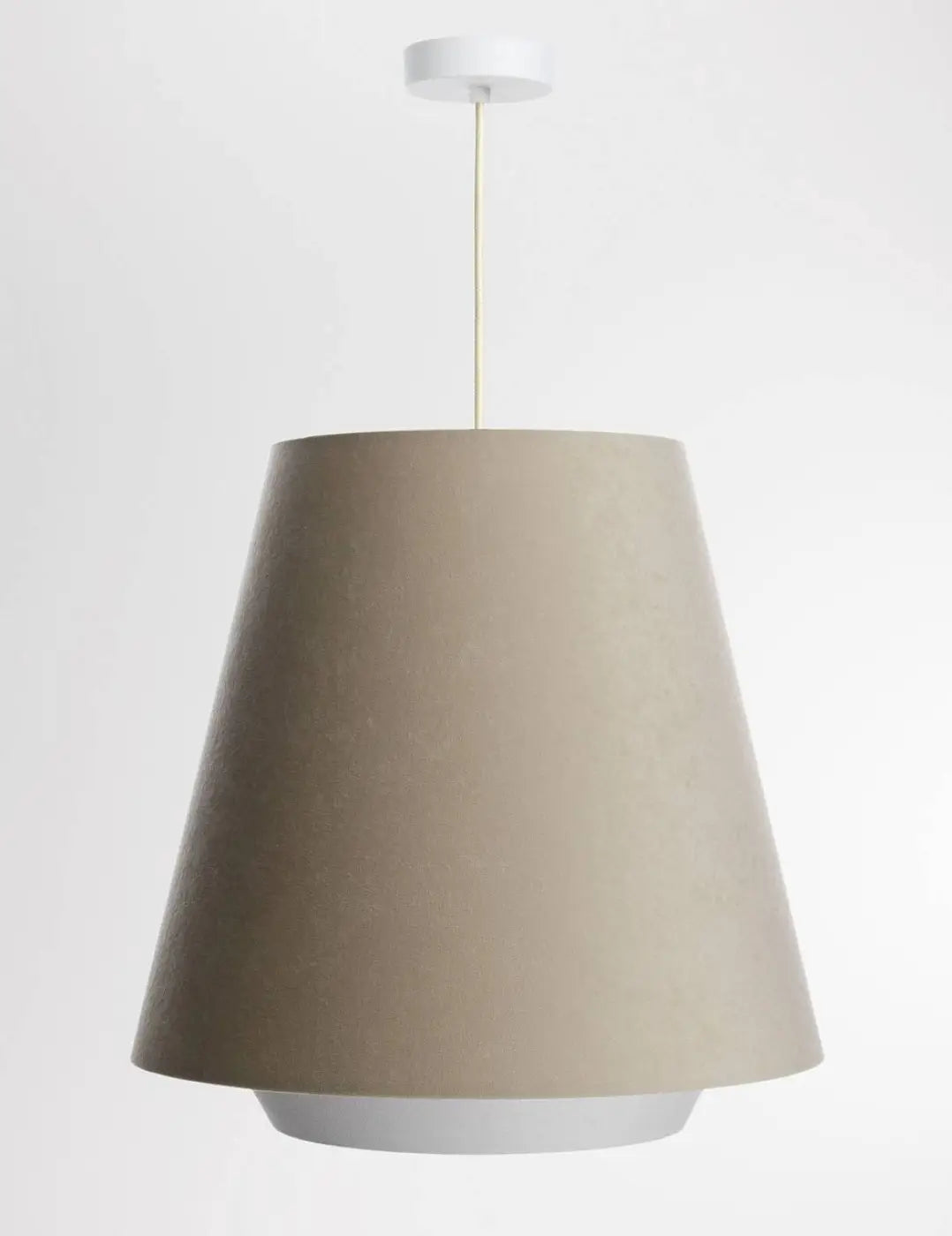 Beige suspension luminaire avec lampe conique et support plafond blanc luminaire moderne beige doblo