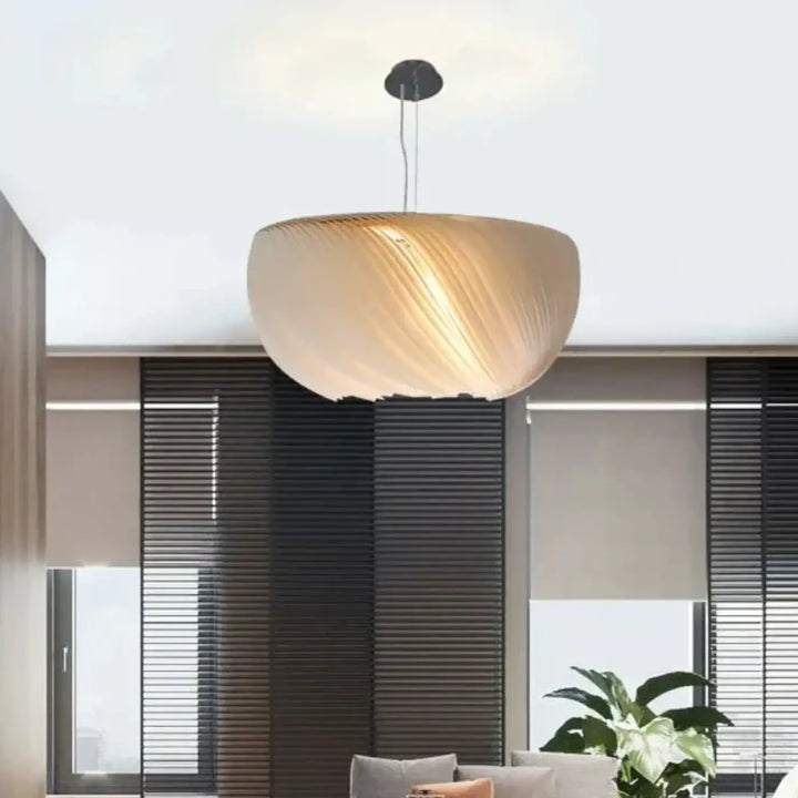 Suspension luminaire moderne en blanc sculpté


