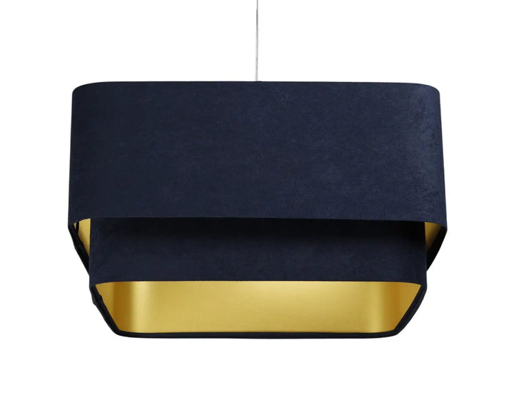 Pendant lamp Kwadro Duo Velour – Navy blue