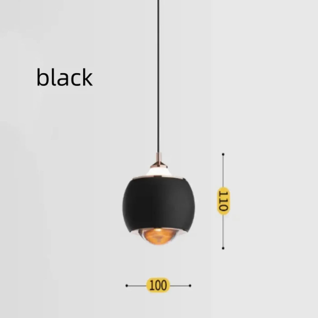 Suspension luminaire moderne boule métal noir et doré chic