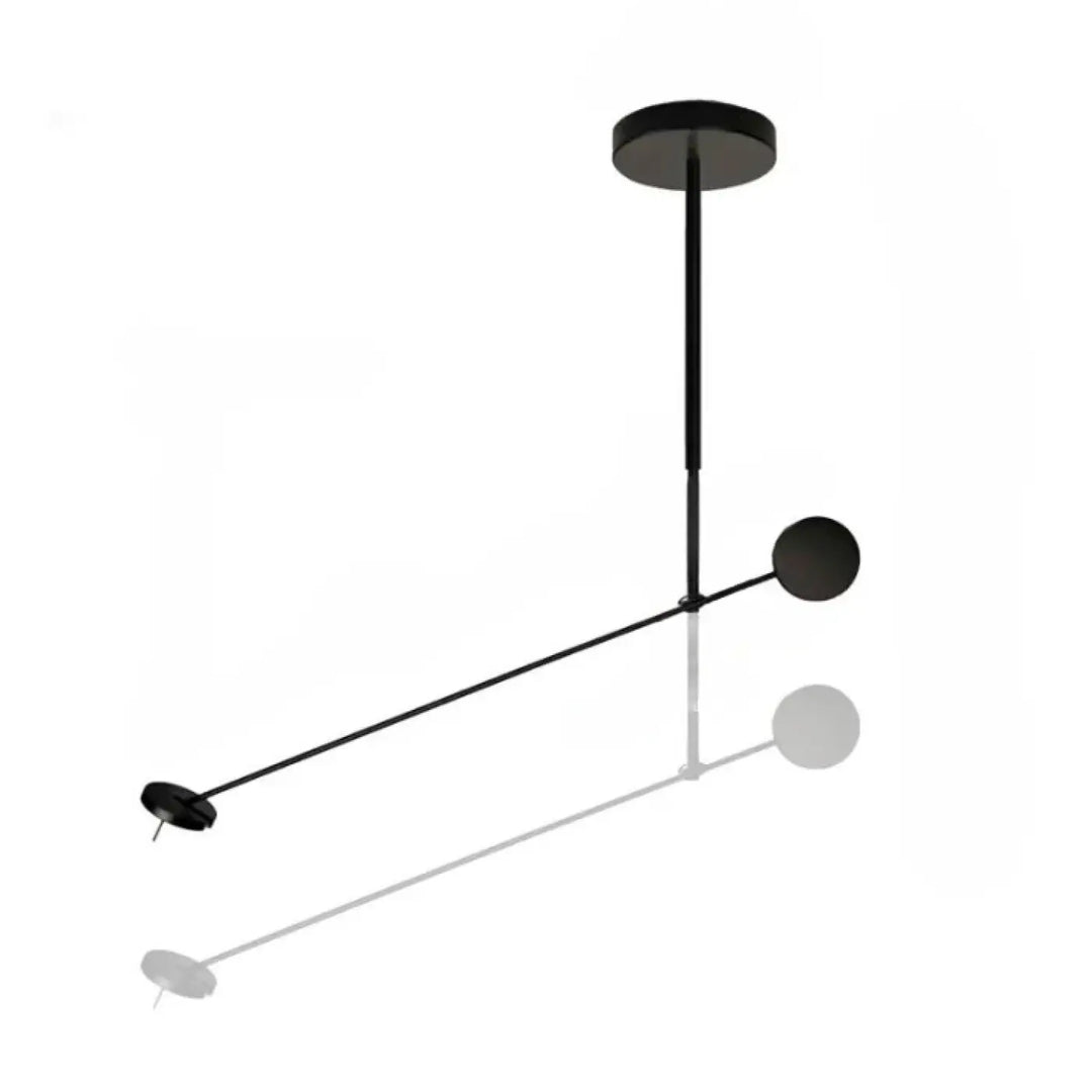 Suspension luminaire krosso en noir minimaliste avec deux disques circulaires suspendus à différentes hauteurs