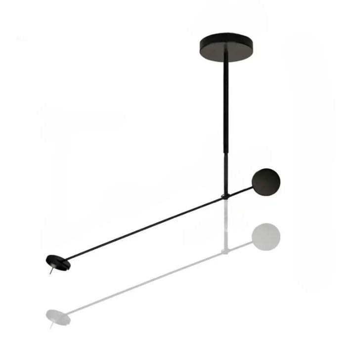 Suspension luminaire krosso en noir minimaliste avec deux disques circulaires suspendus à différentes hauteurs