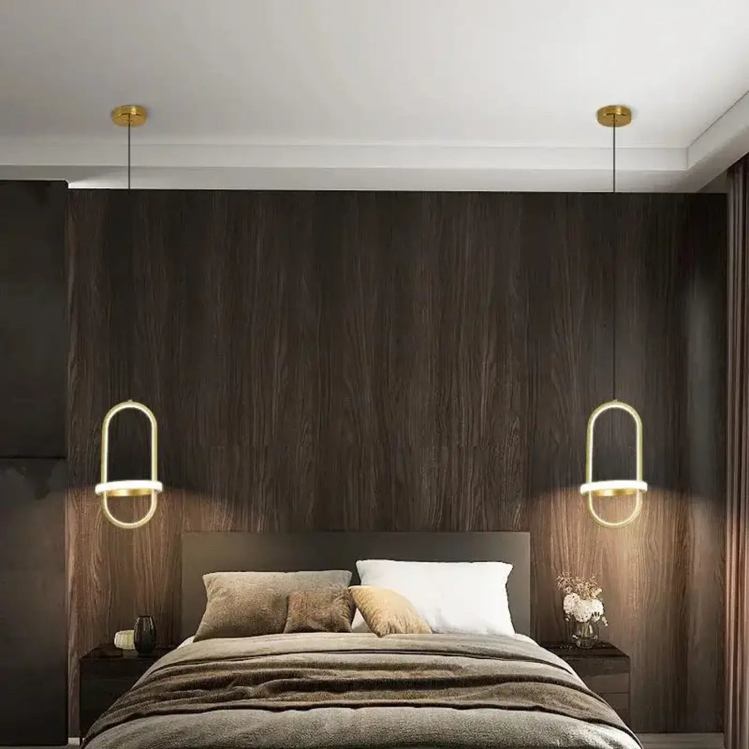 Suspension luminaire moderne pour chambre au design minimaliste

