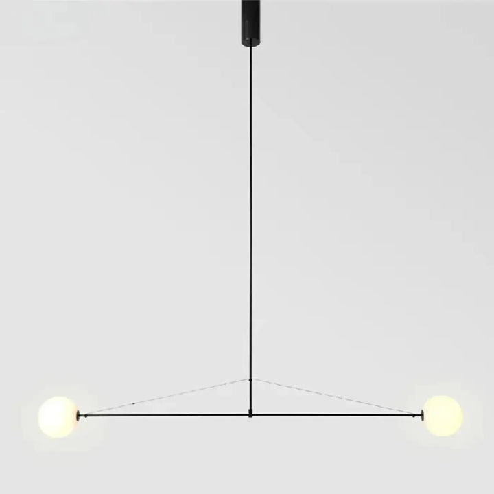 Suspension luminaire noire minimaliste alina avec deux ampoules sphériques lumineuses pour décoration intérieure luminaire moderne