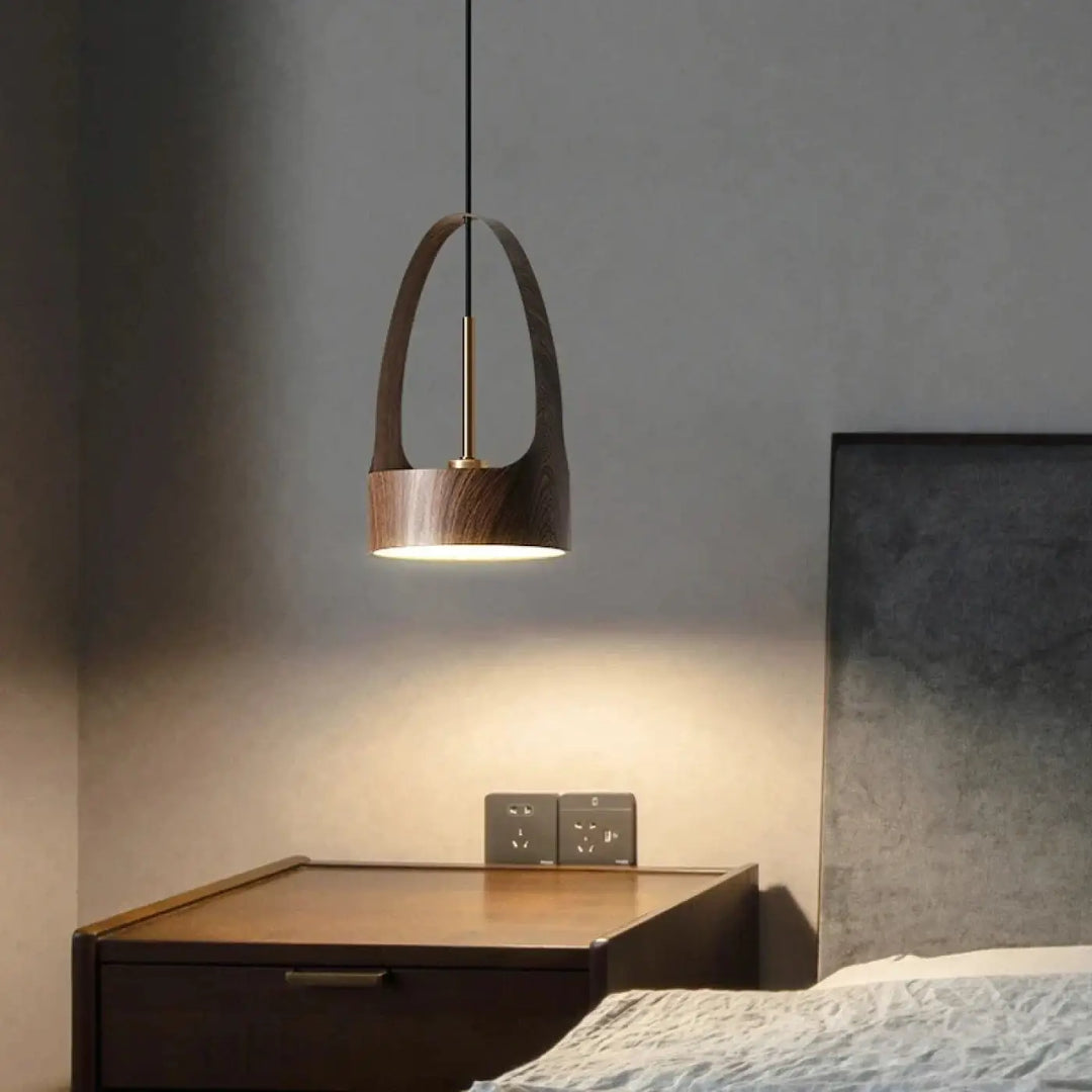 Suspension luminaire moderne design en bois et en métal
