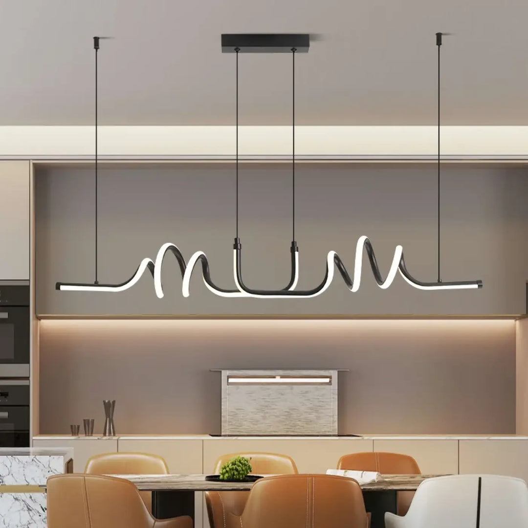 Suspension luminaire moderne effet ondulé design élégant