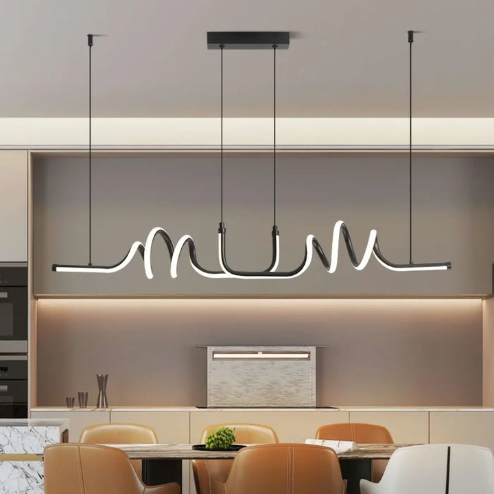 Suspension luminaire moderne effet ondulé design élégant